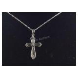 Sterling silver cross necklace 18in