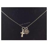Sterling silver 16in cross necklace