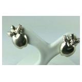 Sterling silver Apple earrings