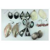 Earrings, abalone, mother of pearl, etc a couple