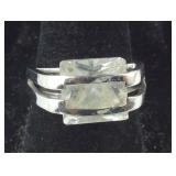 18K Electroplated Large Cut CZ Ring7.25 ,  grams