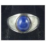 Sterling Silver Lindy Blue Star Sapphire Men