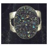 Sterling Silver DTR Jay King Purple Druzy Agate