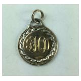 Silver & Gold 925 & 14K Monogram Charm , 4.9