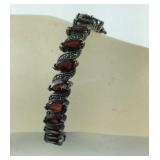 Sterling Silver Vintage Garnet & Marcasite