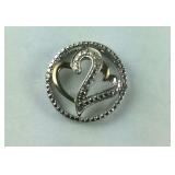 Sterling Silver Two-Tone Genuine Diamond Double