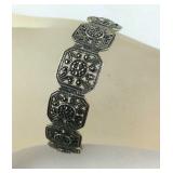 Sterling Silver Ornate Marcasite Bracelet, size
