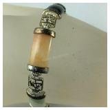 Sterling Silver Vintage Multi-Color Jade