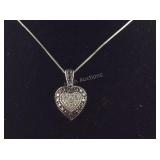 Sterling Silver Chocolate & White CZ Heart