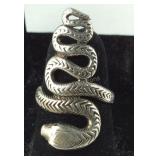 Sterling Silver Vintage Snake Ring, size 6 , 6.3