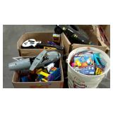 Skid lot: toys including duplo blocks, cars and