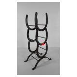 Cowboy art, horseshoe wine rack stand, holds