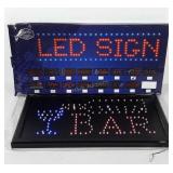 LED BAR lighted sign, 19x10, new in box, please