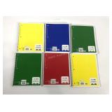 One subject notebooks, wide ruled, variety of
