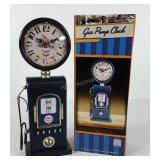 Advertising Chevron metal gas pump clock, stands