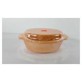 Anchor hocking peach lusterware casserole dish