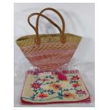 Pia Rossini woven and embroidered tote purses,