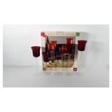 Glass votive candle holder set, includes five