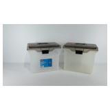 Pair of Staples letter sized file totes with