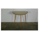 Half moon table, 3 legs, glass top, 29" tall