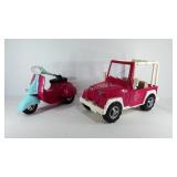 Our Generation doll vehicles, moped and jeep,