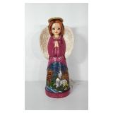 Ceramic lighted angel. 3 pieces. Stands 24".