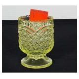 Uranium glass toothpick holder. Stands 3" tall.