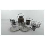 Mixed group, includes ABC plates, watering cans,