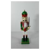 Christmas decor, wooden nut cracker, 14", arm has