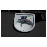 Bath Sink with Faucet, 22d x 21w, top to pedestal