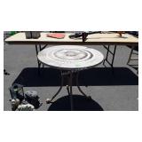 Outdoor Table, 30" round mosaic type top with