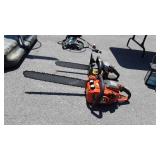 Two Chainsaws. Echo 500vl. 20" bar running, Mac