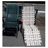 Two Outdoor Chairs, web seated Lounge, poly