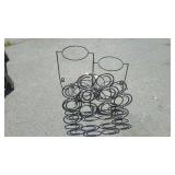 Two pc iron Table Accessories lot. Wine bottle