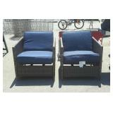 Two Outdoor Chairs, all weather Wicker, with