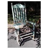 Early Painted Porch Rocker, cane seated. Chippy