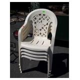 Set of 4 nice Outdoor poly Chairs, floral design