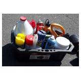 Carry tote with cleaning chemicals