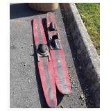 Pair of early wooden Water Skies by Cypress