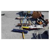 Tool Lot. 3 push brooms, Automotive cleaning