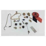 4-H pins, gold and and Sterling bracelets, award