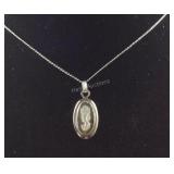 16in cameo necklace pendant is Sterling