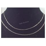 Two Sterling silver chains 24in and 30in