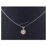 Sterling silver diamond necklace 16in