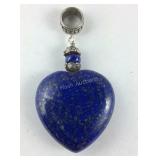 Sterling silver lapis lazuli heart pendant