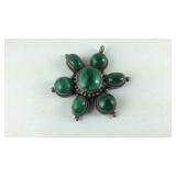 Sterling silver malachite pendant 37g