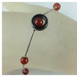 Sterling silver beaded bracelet 9in