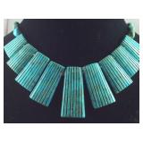 Turquoise and Sterling necklace 20in