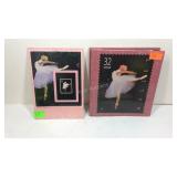 Stamp collector album partially full and a ballet