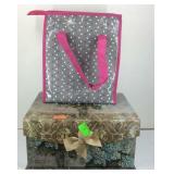 Empty decor box and a lunch cooler bag